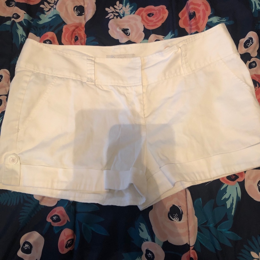 White Mid-Rise Shorts